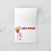 Blue Hippo Face Erste Geburtstagsfeier Einladung (Innenseite)