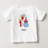 Blue Hippo Face First Birthday Baby T - Shirt (Vorderseite)