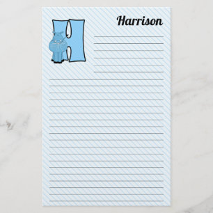 Blue Hippo Mongrammatier Letter H Lined Briefpapier
