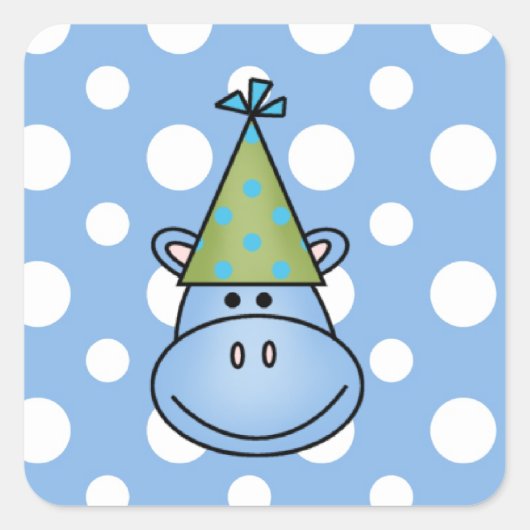 Blue Hippo Stickers (Vorderseite)