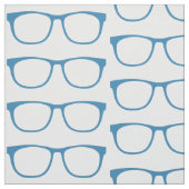 Blue Hipster Geek Glasses Fabric Stoff (Muster)