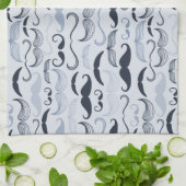 Blue Hipster Mustaches Handtuch (Gefaltet)