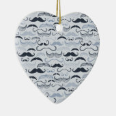 Blue Hipster Mustaches Keramikornament (Rechts)