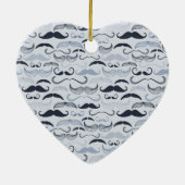Blue Hipster Mustaches Keramikornament (Hinten)