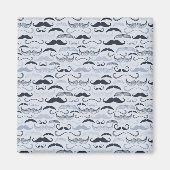 Blue Hipster Mustaches Magnet (Vorne)