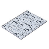 Blue Hipster Mustaches Notizblock (Linke Seite)