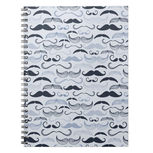 Blue Hipster Mustaches Notizblock (Vorderseite)