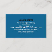 Blue History Book, History Tutor, Lehrer Visitenkarte (Rückseite)