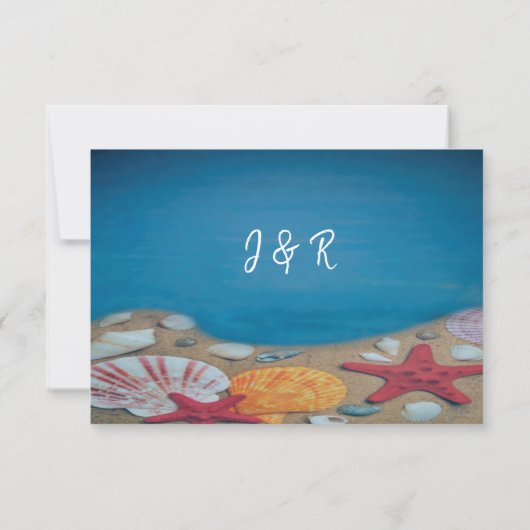 Blue Hochzeit am Strand Danke (Rückseite)