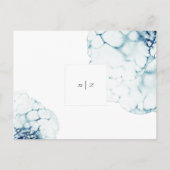 Blue Hochzeit in Urlaubsort Empfang Vielen Dank Postkarte (Rückseite)