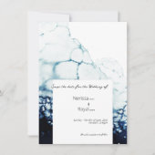 Blue Hochzeit in Urlaubsort Save the Date Card Einladung (Vorderseite)