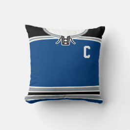 Blue Hockey Jersey Name & Number Template Kissen