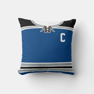 Blue Hockey Jersey Name & Number Template Kissen