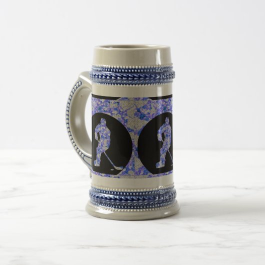 BLUE-HOCKEY PLAYER BIERGLAS (Vorderseite Links)