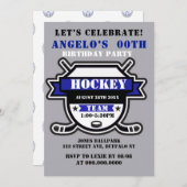 Blue Hockey Thema Birthday Party Einladungen (Vorne/Hinten)