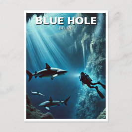 Blue Hole Belize Scuba Diving Postkarte