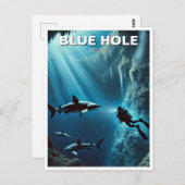 Blue Hole Belize Scuba Diving Postkarte (Vorne/Hinten)