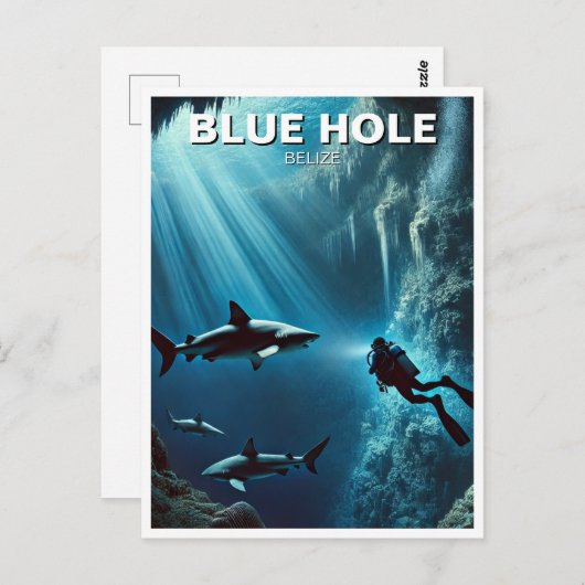 Blue Hole Belize Scuba Diving Postkarte (Vorne/Hinten)