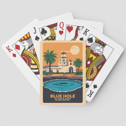 Blue Hole New Mexico Art Vintag Spielkarten (Rückseite)