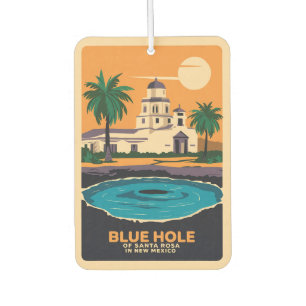 Blue Hole New Mexico Reise Kunst Vintage Autolufterfrischer