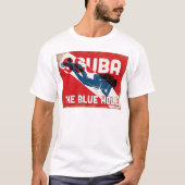 Blue Hole Scuba Diver - Blue Retro T-Shirt (Vorderseite)