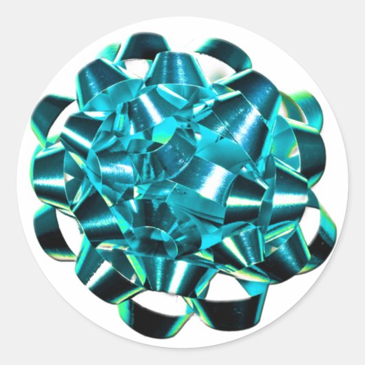 Blue Holiday Bow Weihnachtssaison Sticker (Vorderseite)