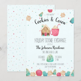 Blue Holiday Cookie Exchange Cookies & Kakao-Party Einladung