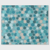 Blue Holiday Dots Wrapping Paper Geschenkpapier (Flach)