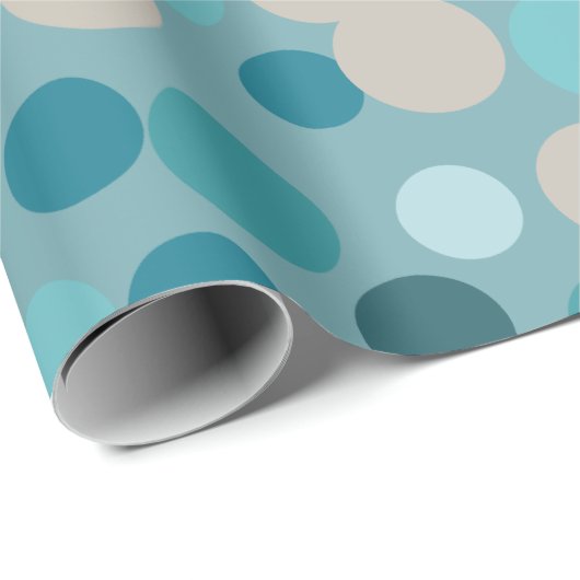 Blue Holiday Dots Wrapping Paper Geschenkpapier (Rolleneckpunkt)