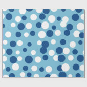 Blue Holiday Dots Wrapping Paper Geschenkpapier (Flach)
