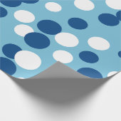 Blue Holiday Dots Wrapping Paper Geschenkpapier (Ecke)