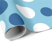 Blue Holiday Dots Wrapping Paper Geschenkpapier (Rolleneckpunkt)