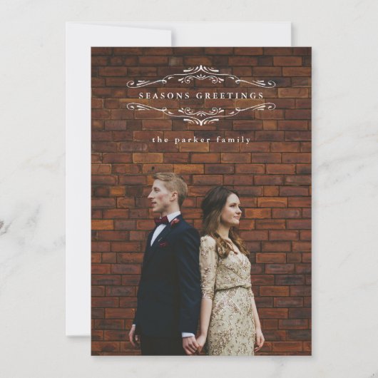 Blue Holiday Elegante | Foto Feiertagskarte (Vorderseite)