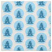 Blue Holiday Fabric Blue Christmas Tree Fabrics Stoff (Muster)