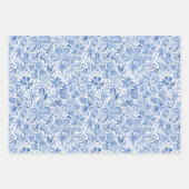 Blue Holiday Floral Geschenkpapier Set (Vorderseite 3)