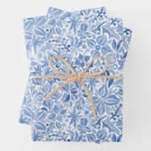 Blue Holiday Floral Geschenkpapier Set (Beispiel)