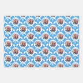 Blue Holiday Foto Wrapping Paper Sheets Geschenkpapier Set (Vorderseite 3)