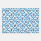 Blue Holiday Foto Wrapping Paper Sheets Geschenkpapier Set (Vorderseite 2)