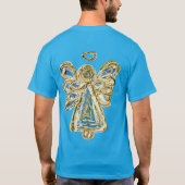 Blue Holiday Guardian Angel Custom Art T - Shirt (Rückseite)