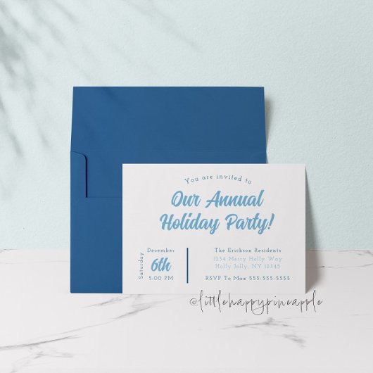 Blue Holiday Party Einladung