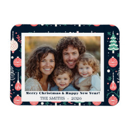 Blue Holiday Print Foto Weihnachten Magnet