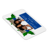 Blue Holly Berry Pflanze Blätter Foto Weihnachten Magnet (Rechte Seite)