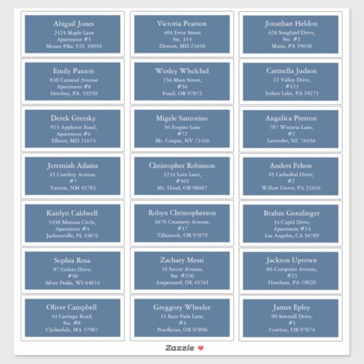 Blue Holly Jolly Christmas Guest Address Aufkleber (Blatt)