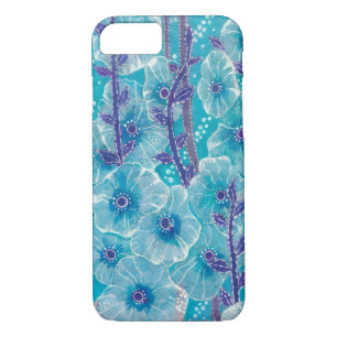 Blue Hollyhock Mallow Malva Blume Blumenbemalung Case-Mate iPhone Hülle