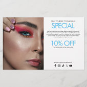 Blue Holographic Opal Gold Glitzer Makeup, Beauty Flyer (Hinten)