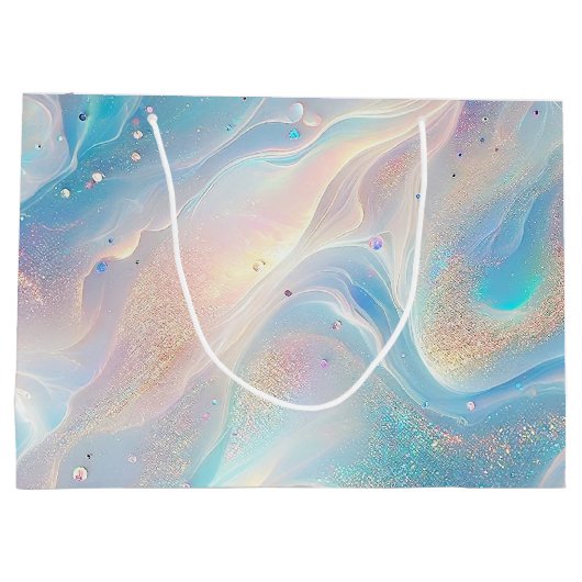 Blue Holographic Opal Gold Glitzer Makeup, Beauty Große Geschenktüte (Rückseite)