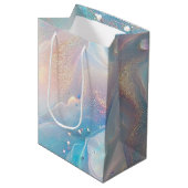 Blue Holographic Opal Gold Glitzer Makeup, Beauty Mittlere Geschenktüte (Vorderseite Schrägansicht)