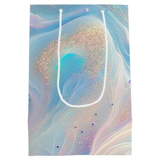 Blue Holographic Opal Gold Glitzer Makeup, Beauty Mittlere Geschenktüte (Rückseite)