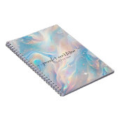 Blue Holographic Opal Gold Glitzer Personalisiert Notizblock (Rechte Seite)