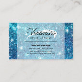 Blue Holographic Texture Maid Cleaning Services Visitenkarte (Vorderseite)